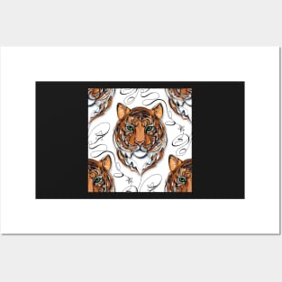 Continuous Line Tiger Portrait. 2022 New Year Symbol by Chinese Horoscope Posters and Art